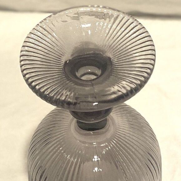 Vintage Light Gray Goblet Water Wine Glass Set Of 4 12 OZ  Excellent Condition - Picture 6 of 7